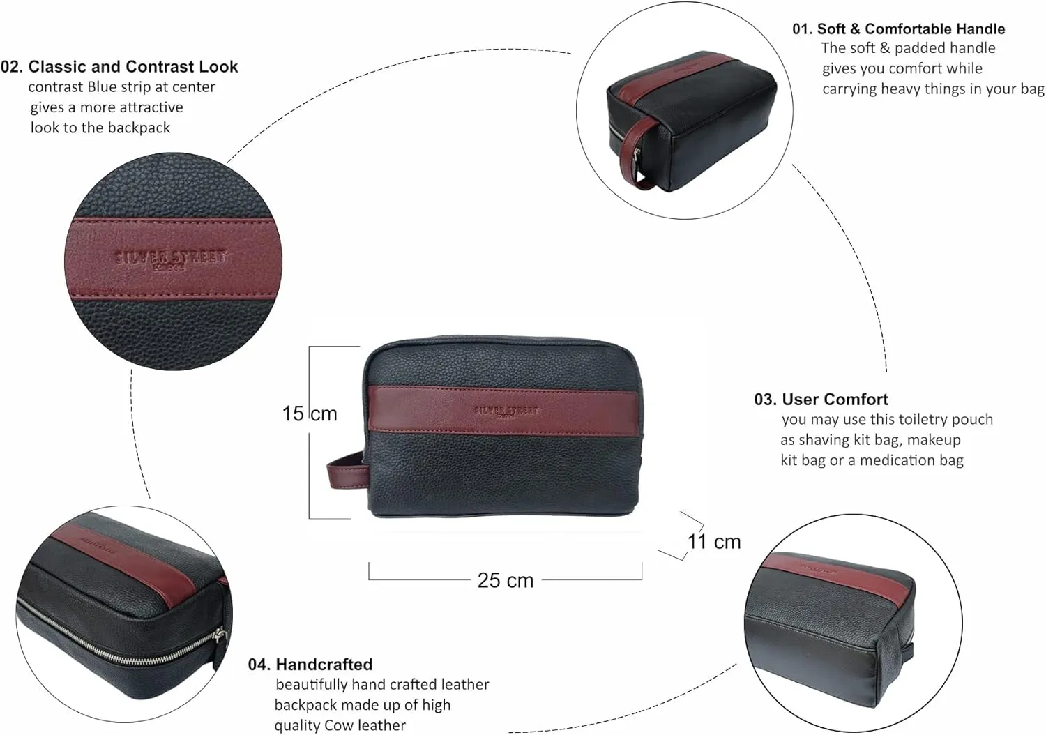 Walter Leather WashBags  - Oxblood