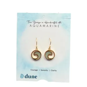 Wave Drop Earrings - 14k Gold Vermeil/Aquamarine