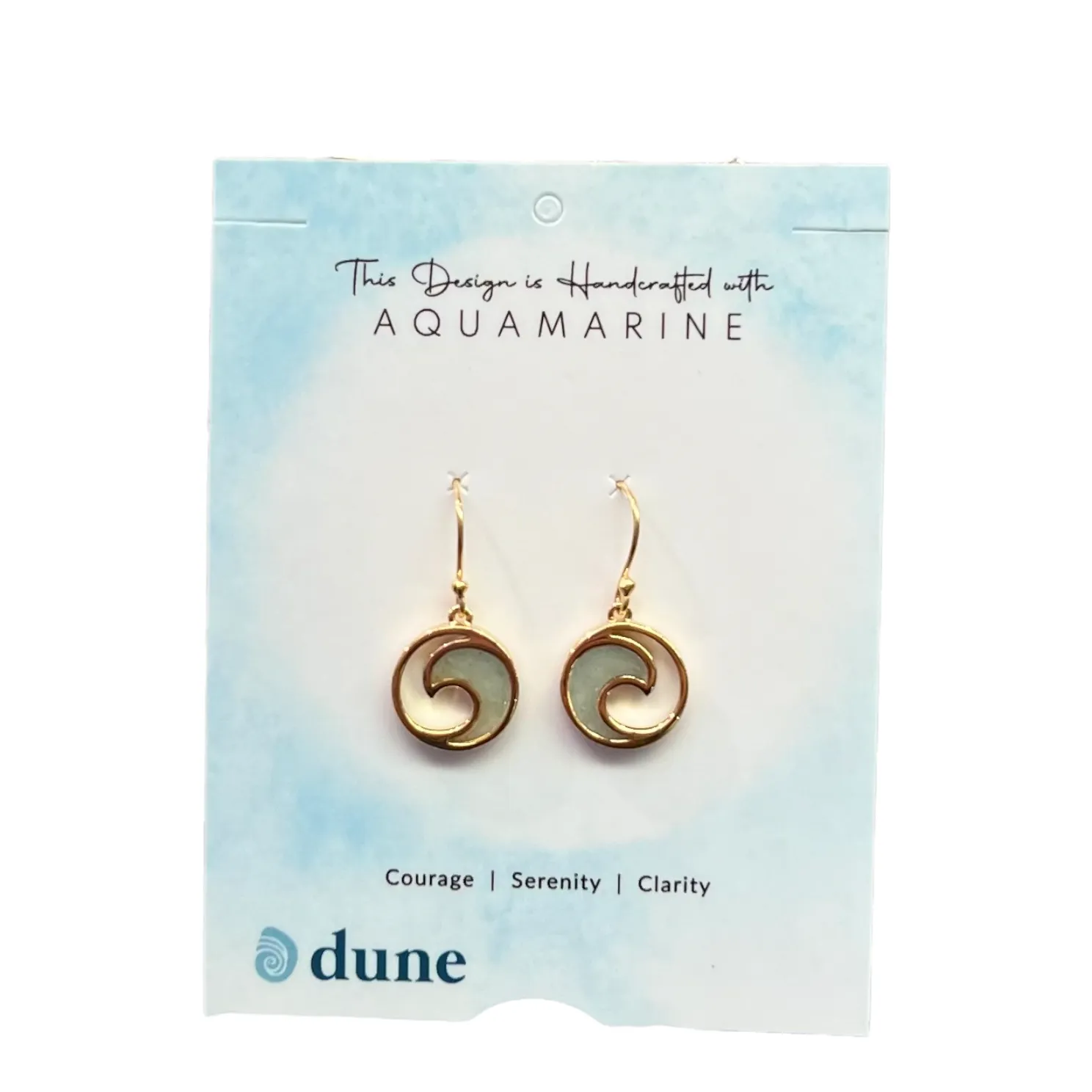 Wave Drop Earrings - 14k Gold Vermeil/Aquamarine