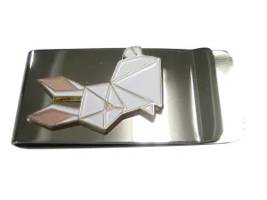 White Toned Origami Rabbit Hare Money Clip