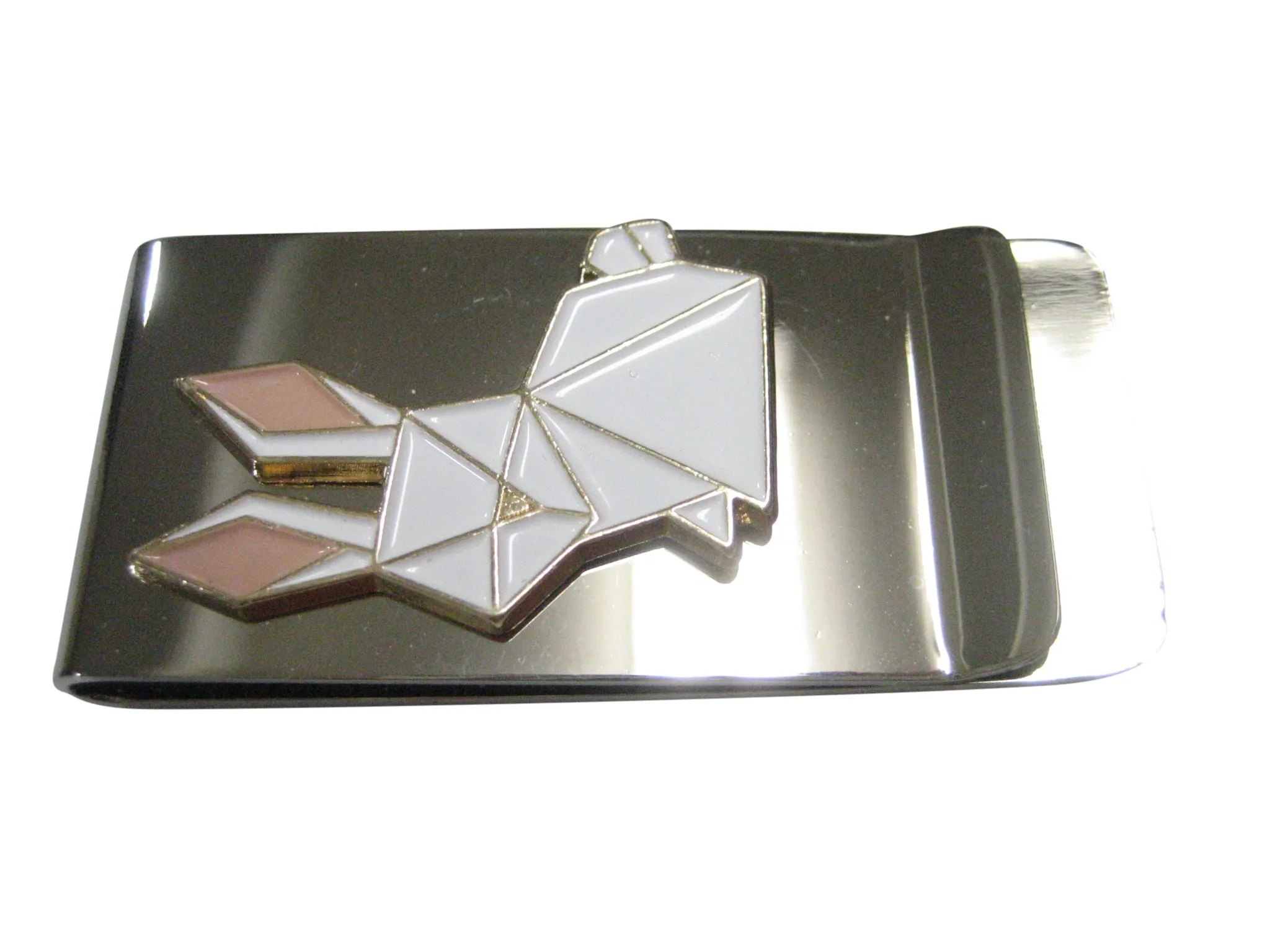 White Toned Origami Rabbit Hare Money Clip