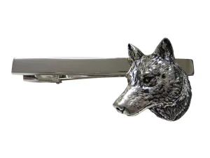 Wolf Head Square Tie Clip