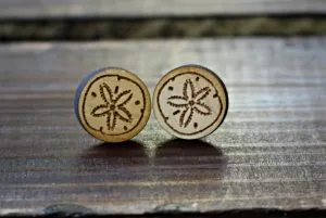 Wood Sand Dollar Earrings from The Wood Reserve