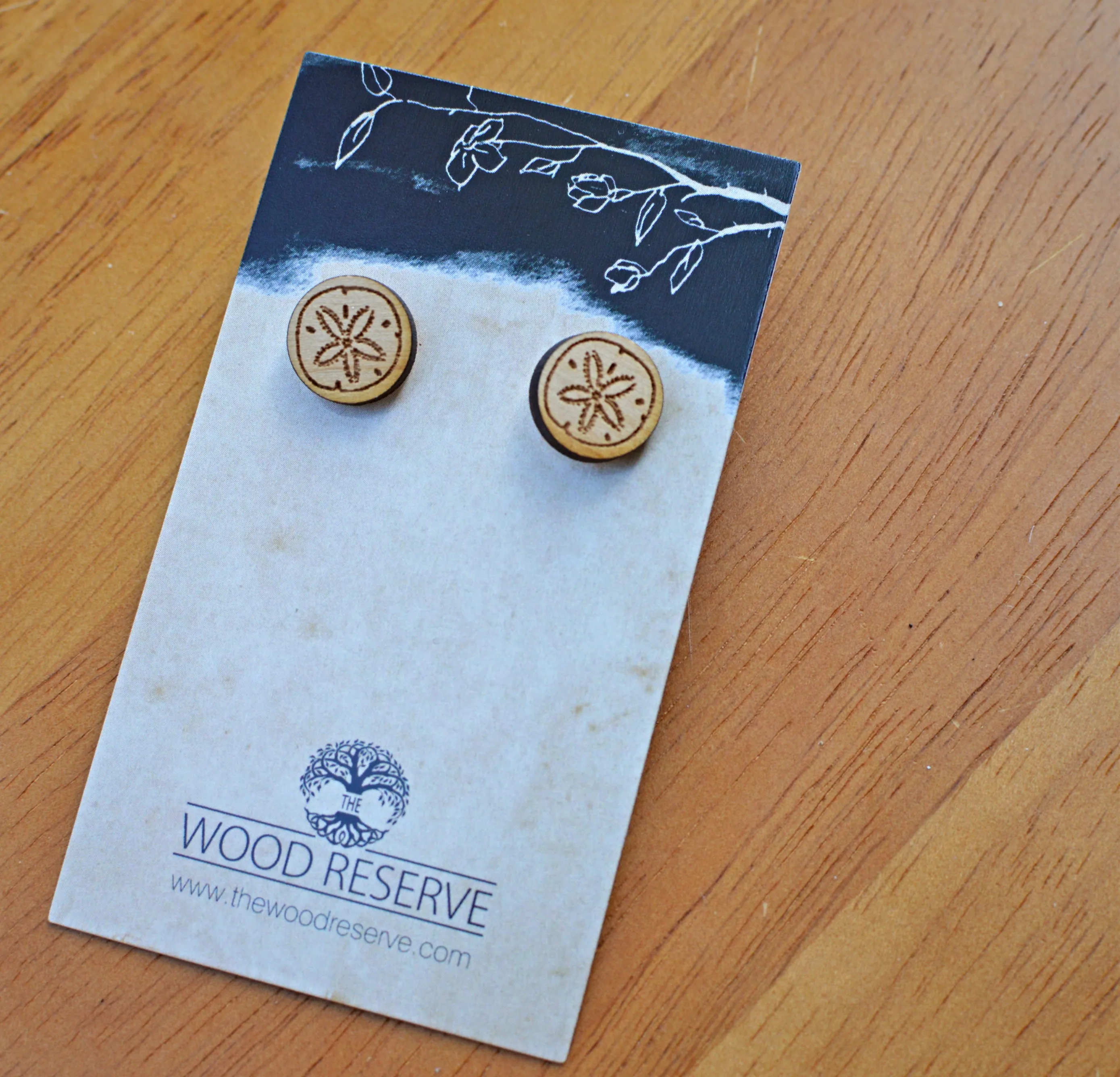 Wood Sand Dollar Earrings from The Wood Reserve