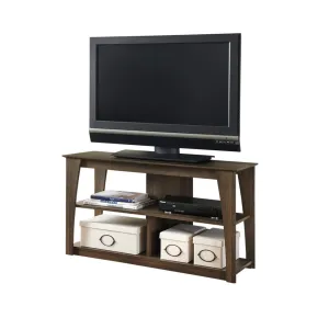 Wooden TV Stand with Two Media Cubbies, Brown