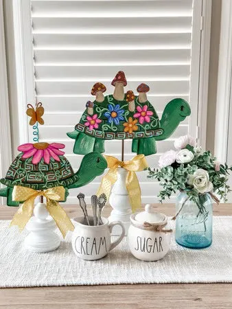 Yard Stake || Whimsy Turtles