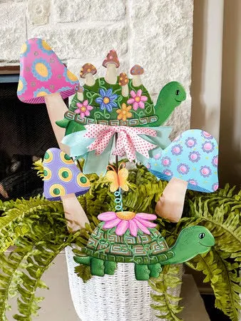Yard Stake || Whimsy Turtles