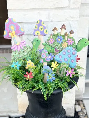 Yard Stake || Whimsy Turtles