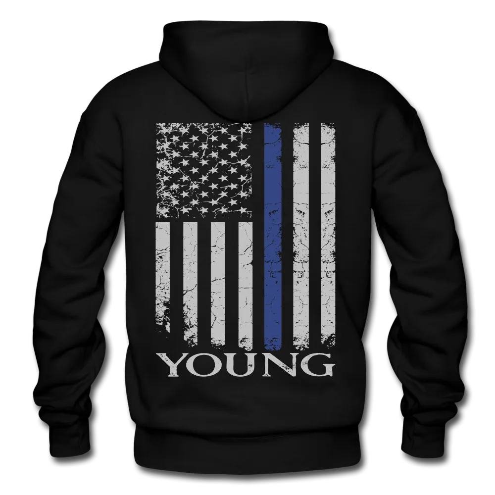 Young Police Flag Gildan Heavy Blend Adult Hoodie