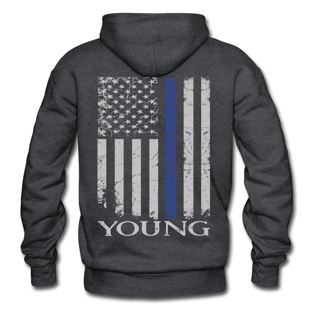 Young Police Flag Gildan Heavy Blend Adult Hoodie