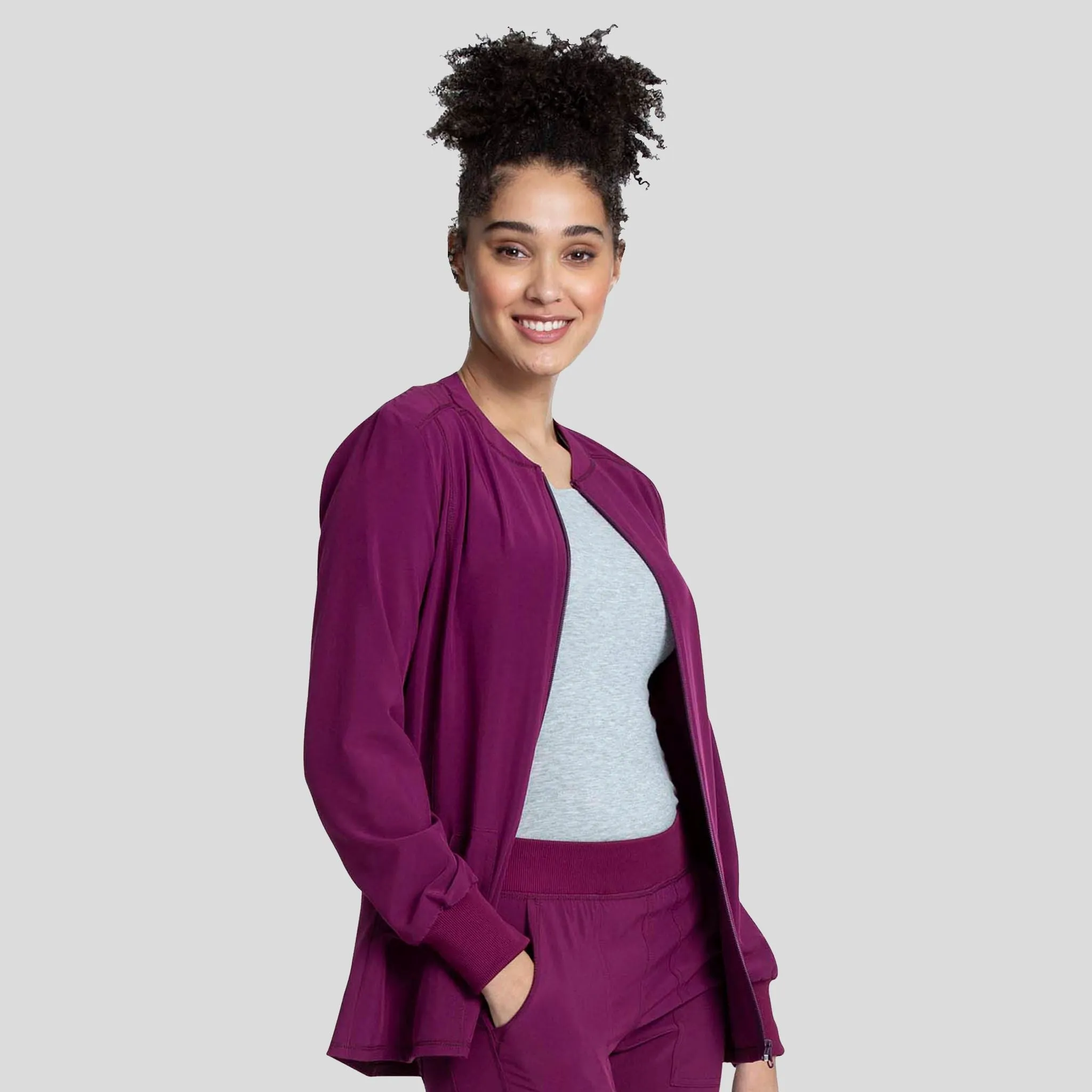 Zip Front Jacket | Wine