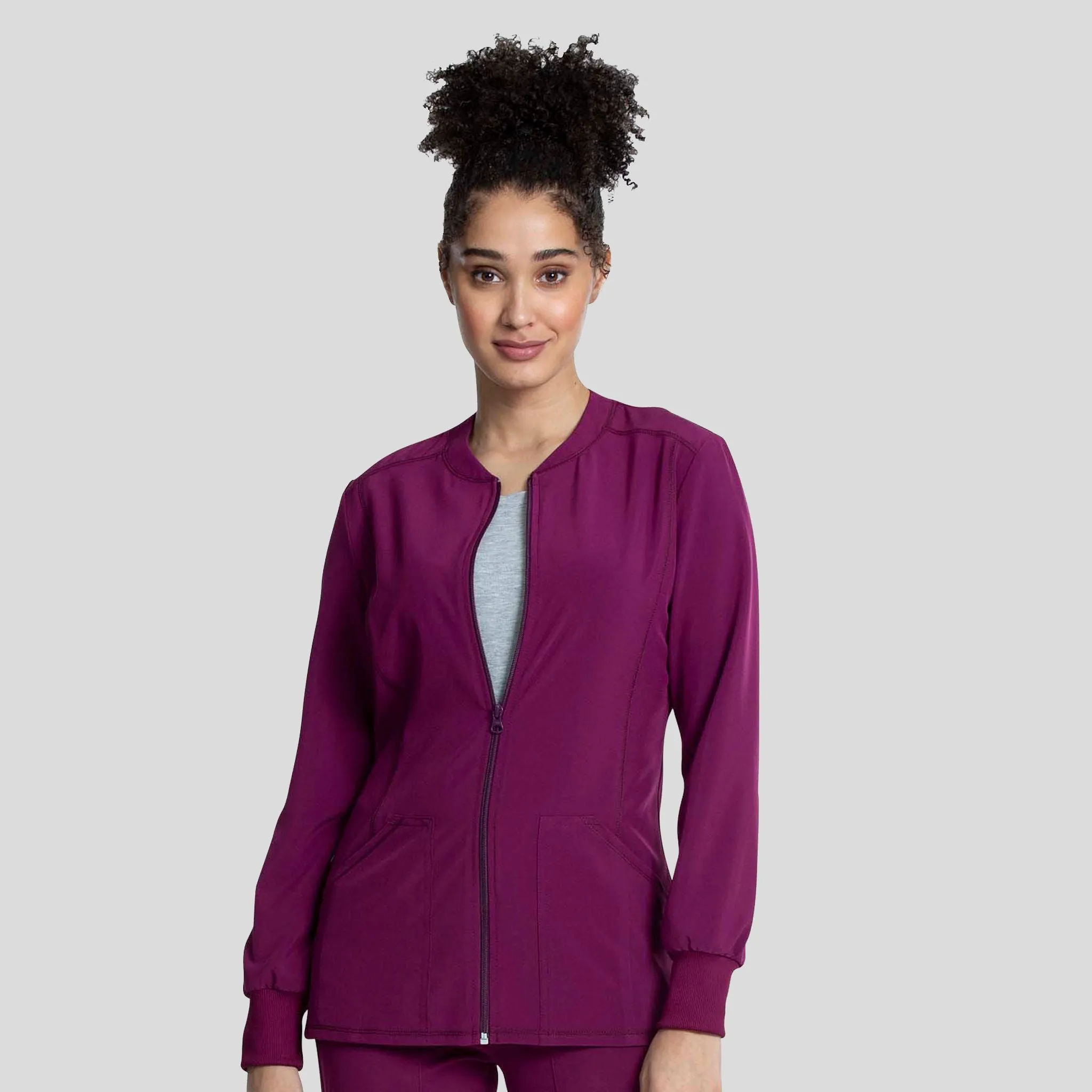 Zip Front Jacket | Wine
