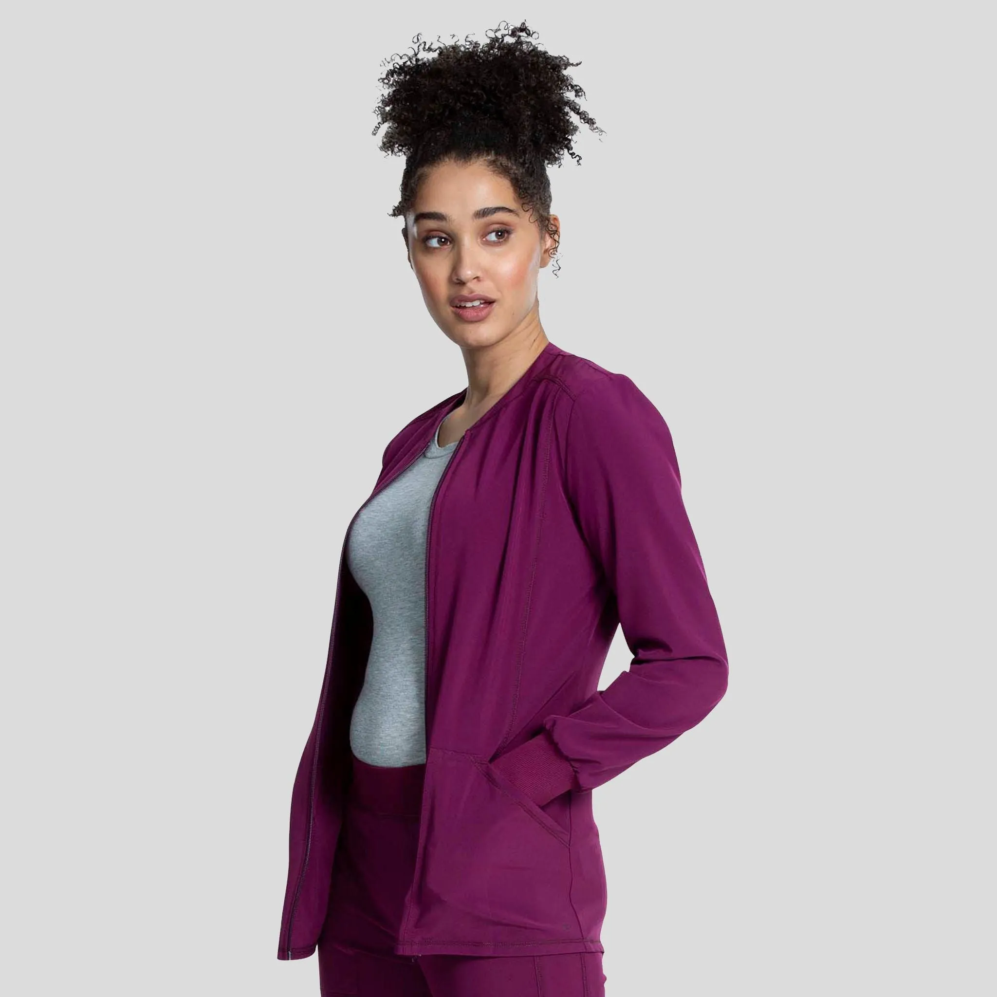 Zip Front Jacket | Wine